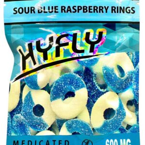 hyfly gummies sour blue raspberry rings