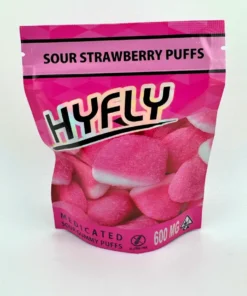 hyfly gummies sour strawberry puffs
